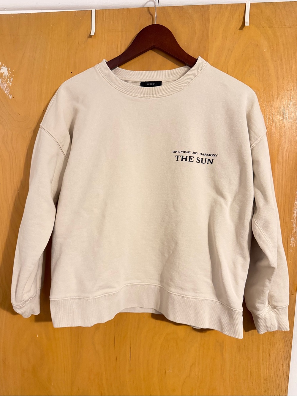 J. Crew Men's Cream 'The Sun' Crewneck Sweatshirt